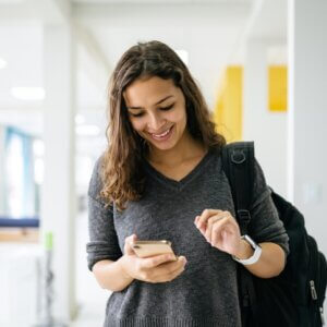 Young woman using smartphone